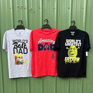 Fun Dad Shirt Sleeve T-Shirts 3-Pack Size XL